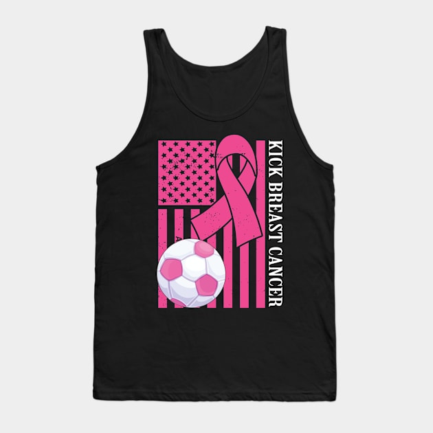 Kick Breast Cancer Awareness Soccer Pink Ribbon Tank Top by DODG99